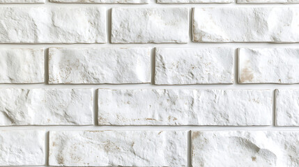 Poster - White brick wall with a clean, uniform texture and seamless pattern, creating a minimalist and modern backdrop, isolated on white