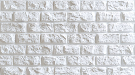 Poster - White brick wall with a clean, uniform texture and seamless pattern, creating a minimalist and modern backdrop, isolated on white