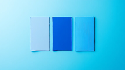 Poster - Spectrum of blue paint swatches on minimalistic background