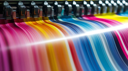 Fototapete - Office or professional plotter lag format photocopier or printer with color ribbons for high quality printing services