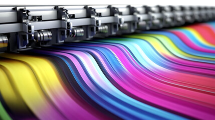 Poster - Office or professional plotter lag format photocopier or printer with color ribbons for high quality printing services