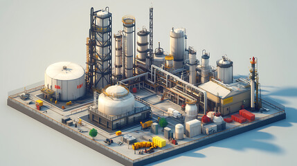 Poster - Oil refinery plant