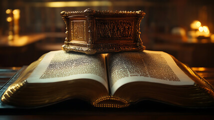 Poster - Open book with ark of the covenant
