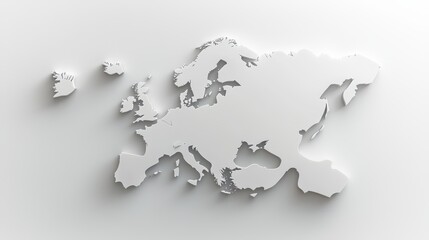 Poster - Simple Europe map, countries outlined, suitable for presentations, clean white background