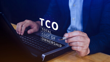 Fototapete - TCO concept. Total Cost of Ownership, purchase price of an asset plus the costs of operation, business concept background