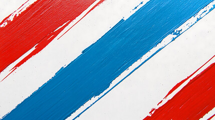 Poster - Red and blue diagonal stripes on white background