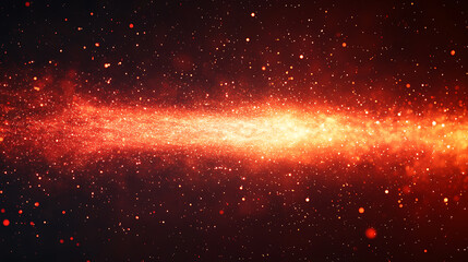 Leinwandbilder - Red glowing data stream with digital particles on a dark background, a red light glow effect futuristic technology banner