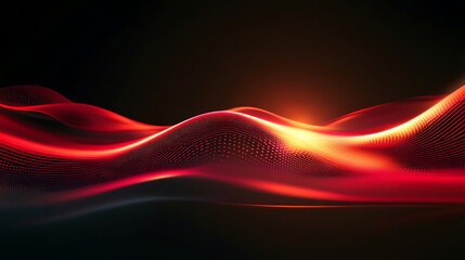 Fototapete - Red glowing light effect on black background, , abstract horizontal gradient line with lens flare