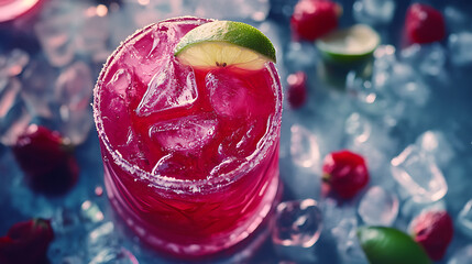 Poster - Indulge in the flavors of summer with hibiscus lime iced tea