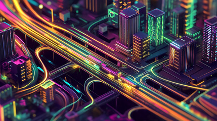 Poster - Innovation that is isometric a secure wireless connection, big data connection technology, and a smart city are all interconnected, high-speed lines are also mentioned, the idea of what lies ahead
