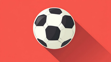 Poster - Modern flat style soccer ball icon with white outline