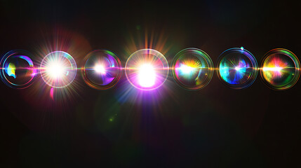 Aufkleber - Iridescent lens flare overlays for vibrant designs