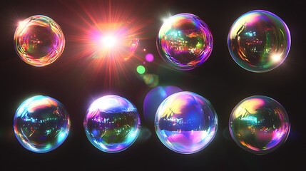 Aufkleber - Iridescent lens flare overlays for vibrant designs