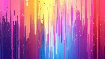 Poster - Colorful vertical lines create vibrant abstract art background. Generative AI