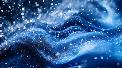 Aufkleber - Frozen fantasy: dark blue to light blue gradient, icy snow swirling, and sparkling snowflakes