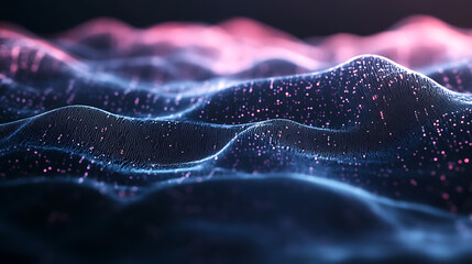 Poster - Futuristic digital data stream visualization, can be used in the description of network abilities, technological processes, digital storages, science, education, etc