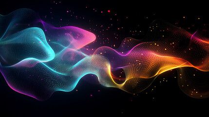 Fototapete - Futuristic digital data stream visualization, can be used in the description of network abilities, technological processes, digital storages, science, education, etc