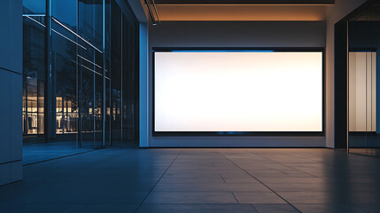 Aufkleber - Light box on the store with opened automatic glass doors entrance mockup
