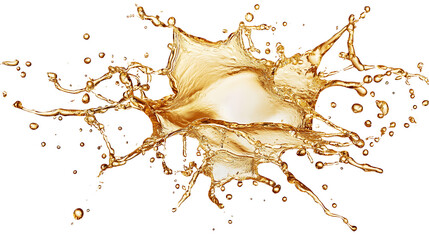 Poster - Golden oil splash isolated on white