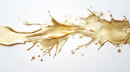 Poster - Golden oil splash isolated on white