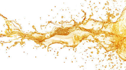 Poster - Golden oil splash isolated on white