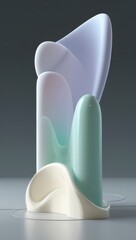 Poster - Stunning Neumorphic Sculpture With Fluid Curves Embodying Elegance and Modern Design