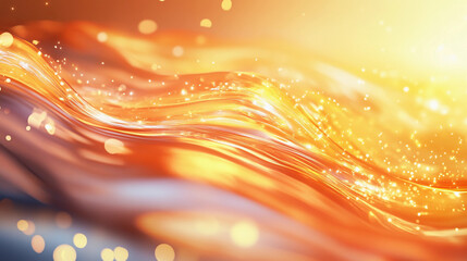 Poster - Vibrant waves with shimmering light creating a dynamic abstract background. Generative AI