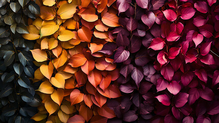 Aufkleber - Colorful autumn leaves creating a vibrant and natural vertical background for seasonal concepts
