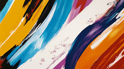 Poster - Contemporary abstract art with bold brush strokes and a minimalist color scheme is perfect for any environment