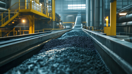 Aufkleber - Conveyor system transports biomass to pyrolysis reactor for biochar production