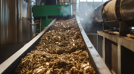 Poster - Conveyor system transports biomass to pyrolysis reactor for biochar production