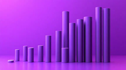 Aufkleber - Cryptocurrency market trends: comprehensive bar graph analysis of stock exchange indices on a vibrant purple background