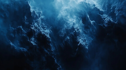 Poster - Dark blue textured background with grainy noise and grungy, rough, gritty textures