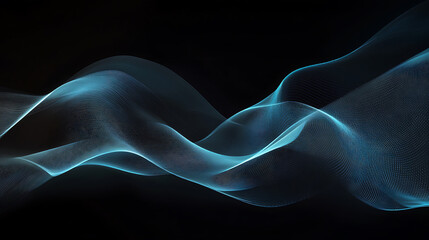 Leinwandbilder - Dark grey black abstract background with blue glowing lines design for social media post, business, advertising event, modern technology innovation concept background