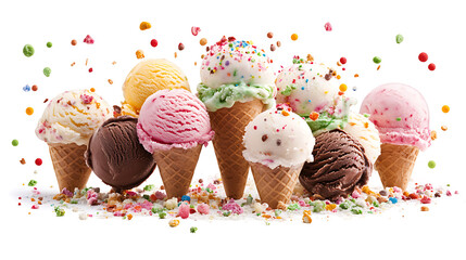 Poster - Delicious ice cream explosion, cut out
