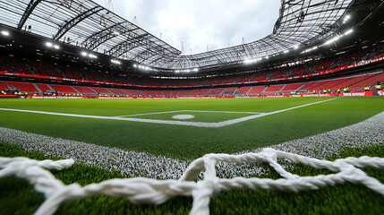 Aufkleber - Details of a net goal scored during a training session at stadion narodowy in warsaw, poland, on may 27, 2015, prior to dnipro vs, sevilla in the uefa europa league final