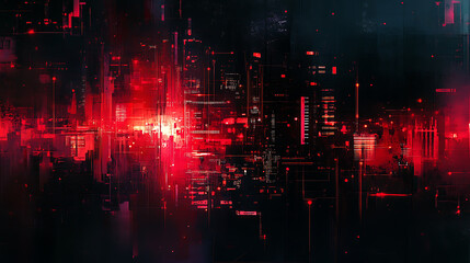Aufkleber - Digital abstract: glowing electronic circuits on a matte surface, futuristic cyberpunk artwork