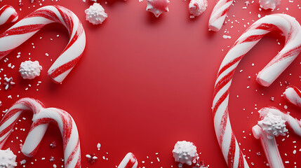 Poster - Digital candy cane frame for holiday graphics