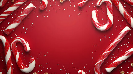 Poster - Digital candy cane frame for holiday graphics