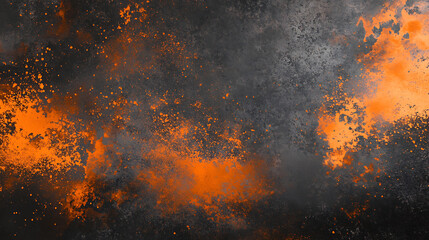 Fototapete - Black orange grey bokeh, a normal simple grainy noise grungy empty space or spray texture, a rough abstract retro vibe shine bright light and glow background template color gradient
