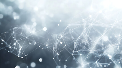 Aufkleber - Abstract global network concept with a world map and connection lines, a technology background in white and grey colors