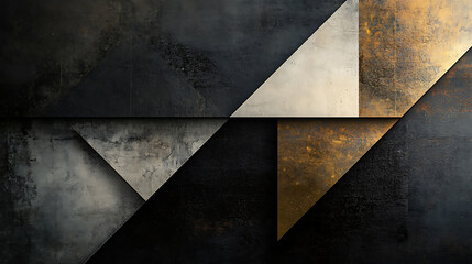 Poster - Abstract geometric shapes with a modern design on a dark textured background, suitable for branding mockups