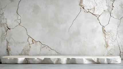 Poster - Blank mock up grunge distressed cracked stucco, plaster wall, background with copy space, minimalist interior design of modern living room, template