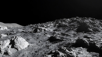 Aufkleber - Earths distant view from the rocky surface of the moon in space