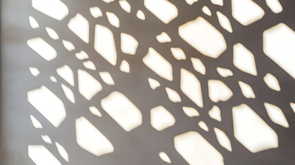 Poster - Abstract light shadows cast through windows creating a geometric pattern on a white background