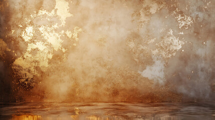 Aufkleber - Abstract luxury gold gradient studio wall background