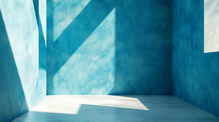 Poster - Blue background, abstract wall studio room, can be used to present your product
