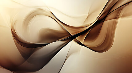 Poster - Abstract smooth curves, digital graphic, on a soft gradient background, concept of fluidity and elegance