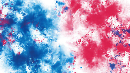 Poster - Abstract tiedye pattern in red, white and blue colors for usa patriotic party decor on fabric background