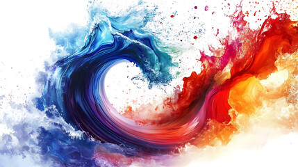 Poster - Abstract tricolor wave design
